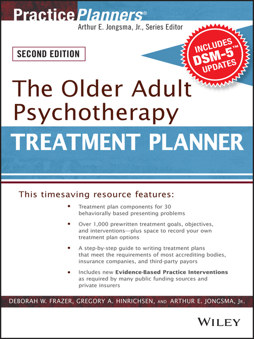 Cover image for The Older Adult Psychotherapy Treatment Planner, with DSM-5 Updates